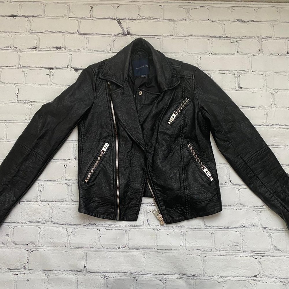 American Eagle Women's Black Leather Jacket
